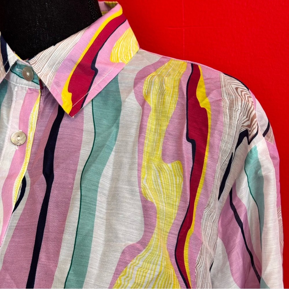 Colorful Striped Button-Up Shirt - Picture 8 of 8